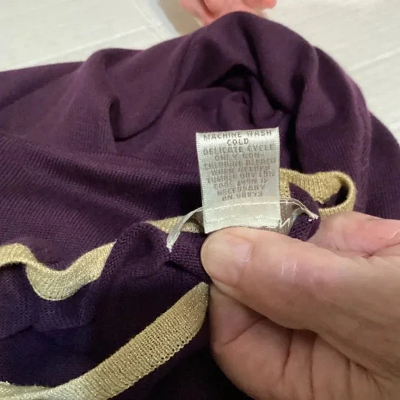 Causal Corner Sweater Metallic Trim Classic Timeless 90s Basic Womens SZ XL - Picture 6 of 8